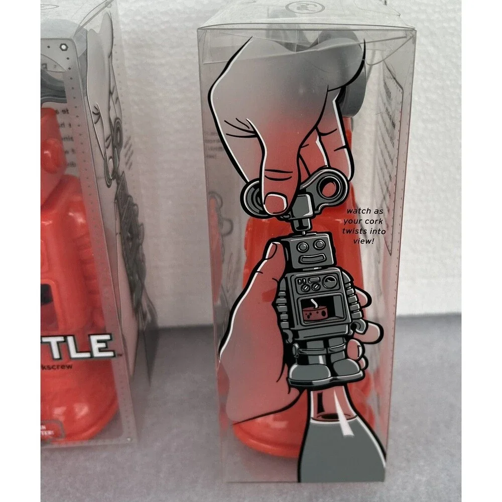 ROBOT BOTTLE Opener FRED ROBOTTLE Red -New Old stock -Great Gift $20 ret.